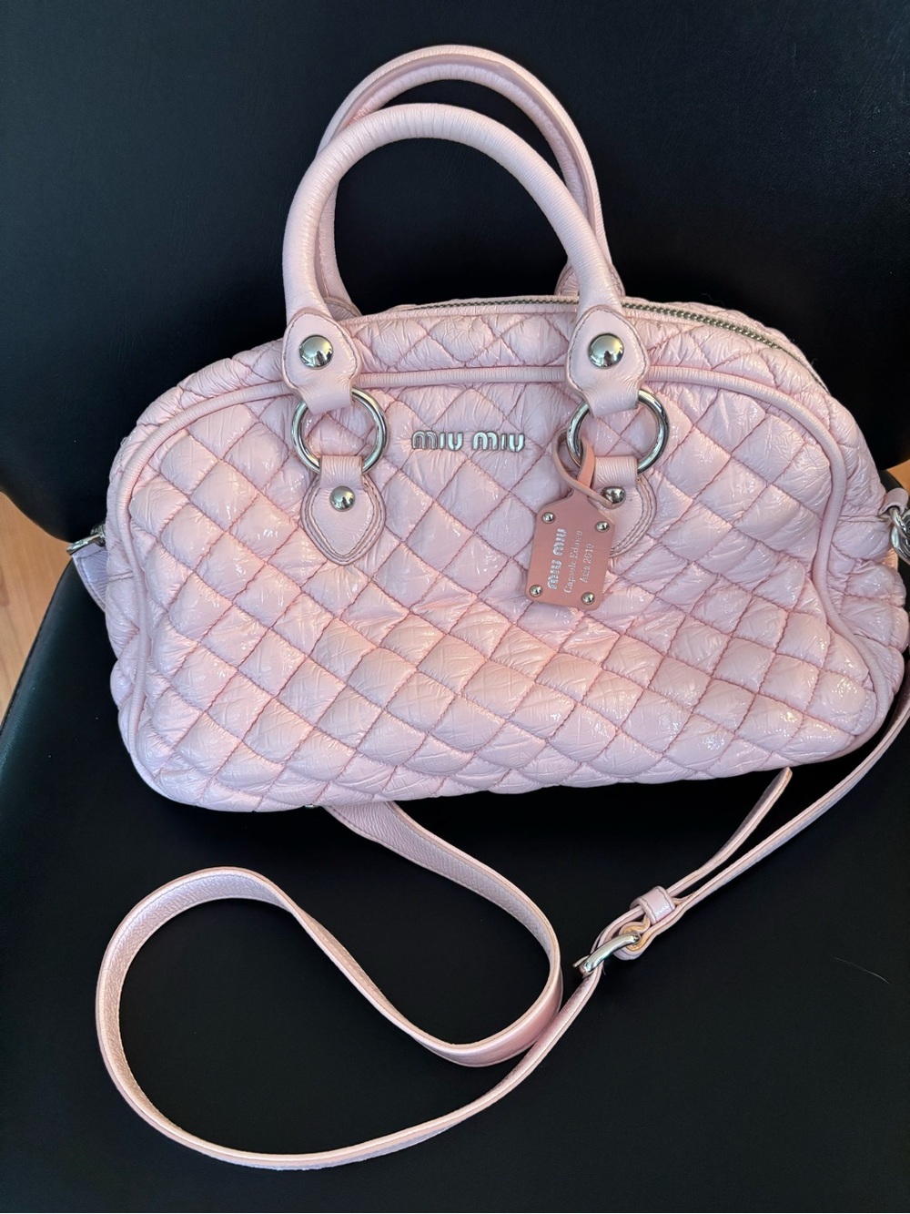Miu Miu 2010 Asia release pastel pink purse bubble quilted rare limited edition